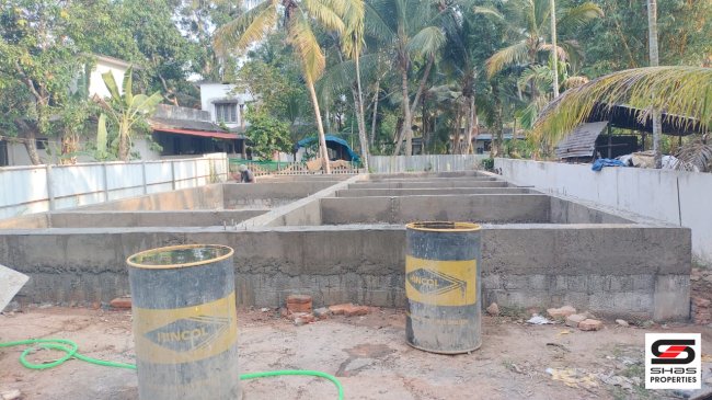 Plot with foundation for sale in Kayamkulam, Alappuzha