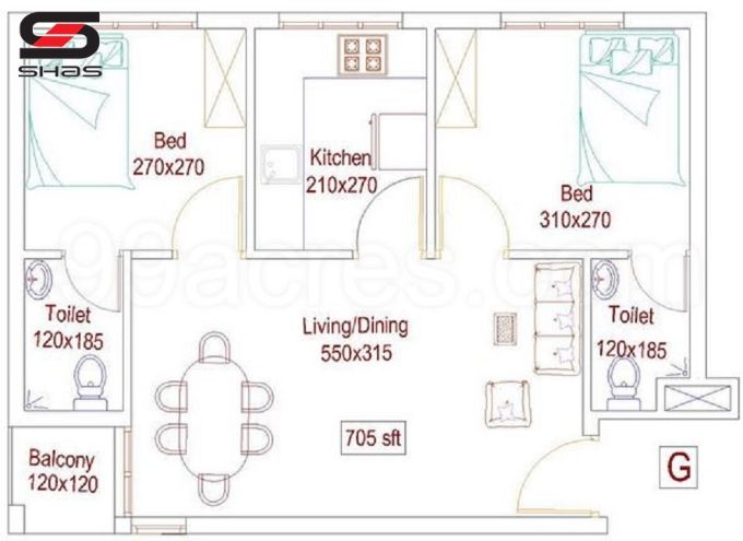 2 BHK flat for sale in Thammanam, Kochi Kerala